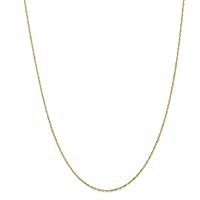 14k Gold 1.10mm Singapore Chain Necklace Jewelry for Women - Length Options: 14 16 18 20 22 24 30