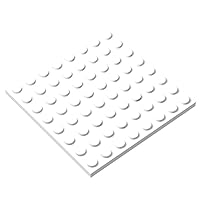 Classic White Plates Bulk, White Plate 8x8, Building Plates Flat 20 Pcs, Compatible with Lego Parts and Pieces: 8x8 White Plates(Color: White)