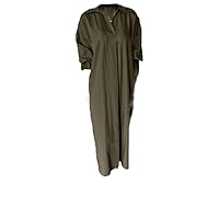 Solid Color Lapel Cotton Linen Long Sleeved Minimalist Temperament Commuting Loose Casual Dress