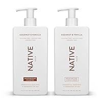 Shampoo and Conditioner Contain Naturally Derived Ingredients| All Hair Type Color & Treated From Fine to Dry Damaged, Sulfate & Dye Free - Coconut & Vanilla, 16.5 fl oz each (2 pack)