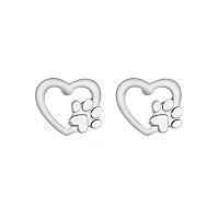 Women's Earrings, Ladies Girls Cute Heart-Shaped Cat Dog Paw Claw Stud Earrings Stylish Durable design