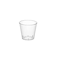 Party Essentials Disposable Hard Plastic Shot Shooter Glasses |Tasting Cups, 200-Count, 1-Ounce Clear