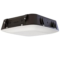 CNY LED ALO SWW2 UVOLT PE PIR DDB M2 Outdoor LED Canopy Light with Adjustable Lumen Output, Switchable Color Temperature 3000K/4000K/5000K, Photocell, and Motion Sensor, Dark Bronze
