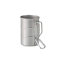 Aoyoshi Vintage Inox Drum Mug with Carabiner, 13.5 fl oz (400 ml), Made in Japan, Aging Treatment, Outdoor, Camping, Veramping, Portable, Silver