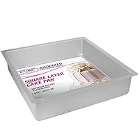 Anodized Aluminum Square Cake Pans (12 Inch x 12 Inch x 3 Inch)