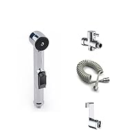 1 Set ABS Bidet Douche Spray Chrome Toilet Hand-held Toilet Plating Spray Nozzle Sprinkler Bidet