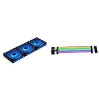UNI Fan SL-Infinity 120 RGB Triple Pack Black with Controller - UF-SLIN120-3B & Strimer Plus V2 Triple 8 Pin (PW12-PV2) -Addressable RGB VGA Power Cable (No Controller Included) Black