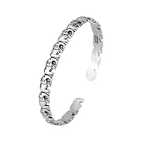 Good Lucky Elephants Bangle Cuff Bracelet for Women Teen Girls Cute Animal Adjustable Open Stacking Bracelets Fashion Jewelry Gifts Birthday