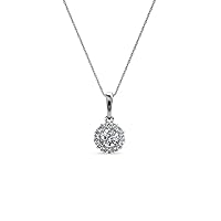 Round Diamond & Round Natural Diamond 0.38 ctw Halo Pendant 14K Gold