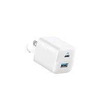 USB C Charger 33W, Anker 323 Charger, 2 Port Compact Charger with Foldable Plug for iPhone 15/15 Plus/15 Pro/15 Pro Max/14/13, Pixel, Galaxy, iPad/iPad Mini and More (Cable Not Included) - White