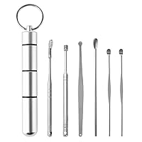 Ear Spoon, Earwax Cleaning Tool Suit, Storage Box Portable Metal Adult Curette Remover