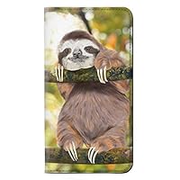 RW3138 Cute Baby Sloth Paint PU Leather Flip Case Cover for Motorola Moto G5 Plus