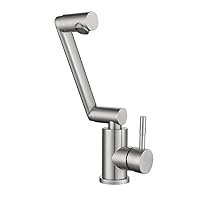 Bathroom Sink Faucet Single Hole Single Handle 360 Swivel Spout Stainless Steel Brushed Nickel Bathroom Basin Faucet