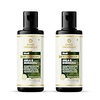 Kha.di Amla & Bhringraj Shampoo for Natural Hair Growth | Soothes Damaged Hair, Controls Hairfall &Dandruff | Suitable for All Hair Types - 210ml (Pack of 2) (Pack of 2)