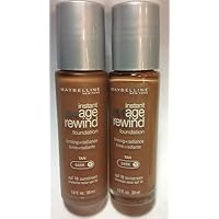 (Pack of 3) Maybelline Instant Age Rewind Foundation Tan (Dark-1) Silver Color Cap.