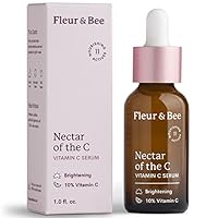 Vitamin C Serum for Face - 10% Vitamin C with Hyaluronic Acid, Vitamin E - Vegan & Clean - Anti Aging, Reduce Appearance of Wrinkles, Dark Age Spots, Lines - Nectar of the C by Fleur & Bee (1 Fl Oz)