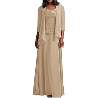 2 Pieces Mother of The Bride Dresses with Jacket Long Formal Evening Gowns for Women Mother of The Groom Dress