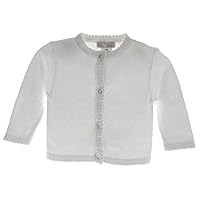 Girl's Cotton Cardigan Sweater Infant White