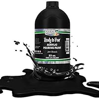 Jet Black Acrylic Ready to Pour Pouring Paint - Premium 32-Ounce Pre-Mixed Water-Based - for Canvas, Wood, Paper, Crafts, Tile, Rocks and More
