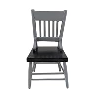 Dollhouse Grey & Black Wooden Side Chair Miniature Kitchen Dining Furniture