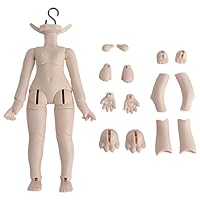 New 1/12BJD Doll Body for GSC Head,OB11 Doll Replace Body, with Animal Body Accessories,Three Uses,Action Figures (Super White)