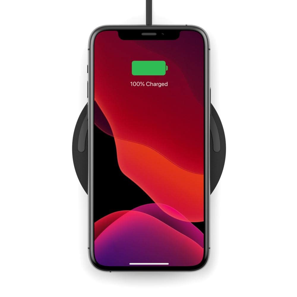 Belkin Boost Charge Wireless Charging Pad 15W (Qi-Certified Wireless Charger for iPhone 13, 13 Pro, 13 Pro Max, 13 Mini and Earlier Models, AirPods, Samsung, Google, More, Wall Plug Included) - Black