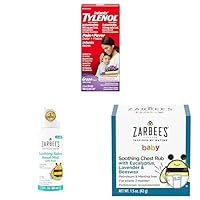 Tylenol and Zarbee’s Baby Essentials Bundle for Infants: Infants Acetaminophen Liquid Medicine, Zarbee's Baby Soothing Nasal Spray, and Zarbee's Baby Soothing Eucalyptus & Lavendar Chest Rub