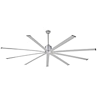 96 Inch Industrial DC Motor Ceiling Fan, Damp Rated Indoor or Covered Outdoor Ceiling Fans for Home or Commercial, Porch Patio Warehouse Restaurant, 6-Speed Remote Control