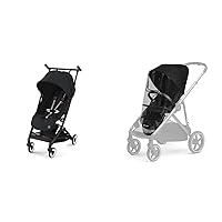 Cybex Libelle Lightweight Travel Baby Stroller and Gazelle S Rain Cover for Stroller