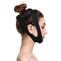 9.2inch*6.4inch*1inch Face Slimming Strap Breathable Thin Face Mask V Face Strap Face Lift a slice (Black)