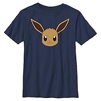 Pokemon Kids Eevee Face Boys Short Sleeve Tee Shirt