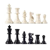 Chess Set 32pcs Plastic Chess Pieces Complete Chessmen International Word Chess Set Black & White Chess Piece Entertainment Chess Game Board Set