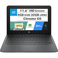 hp Chromebook 11.6 Inch Laptop, Intel Celeron N3350 up to 2.4 GHz, 4GB Memory, 32GB eMMC, WiFi, Bluetooth, Webcam, Chrome OS, Nly MP