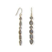 14k Gld Plated 925 Sterling Silver Multi Shape Labradorite Earrings French Wire Oval Stone is 6mm X 8mm Jewelry for Women