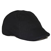 The Original Boston Scally Cap - The Scrapper Newsboy Flat Cap - 6 Panel Cotton Fitted Hat for Men - Black