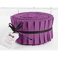 Soimoi 40Pcs Solid Purple Cotton Precut Fabrics for Quilting Craft Strips 2.5 Inches Jelly Roll