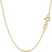 The Diamond Deal Unisex 10k SOLID Yellow Gold 1.2mm Shiny Mens Mariner-Link Chain Necklace for Pendants and Charms with Spring-Ring Clasp (7