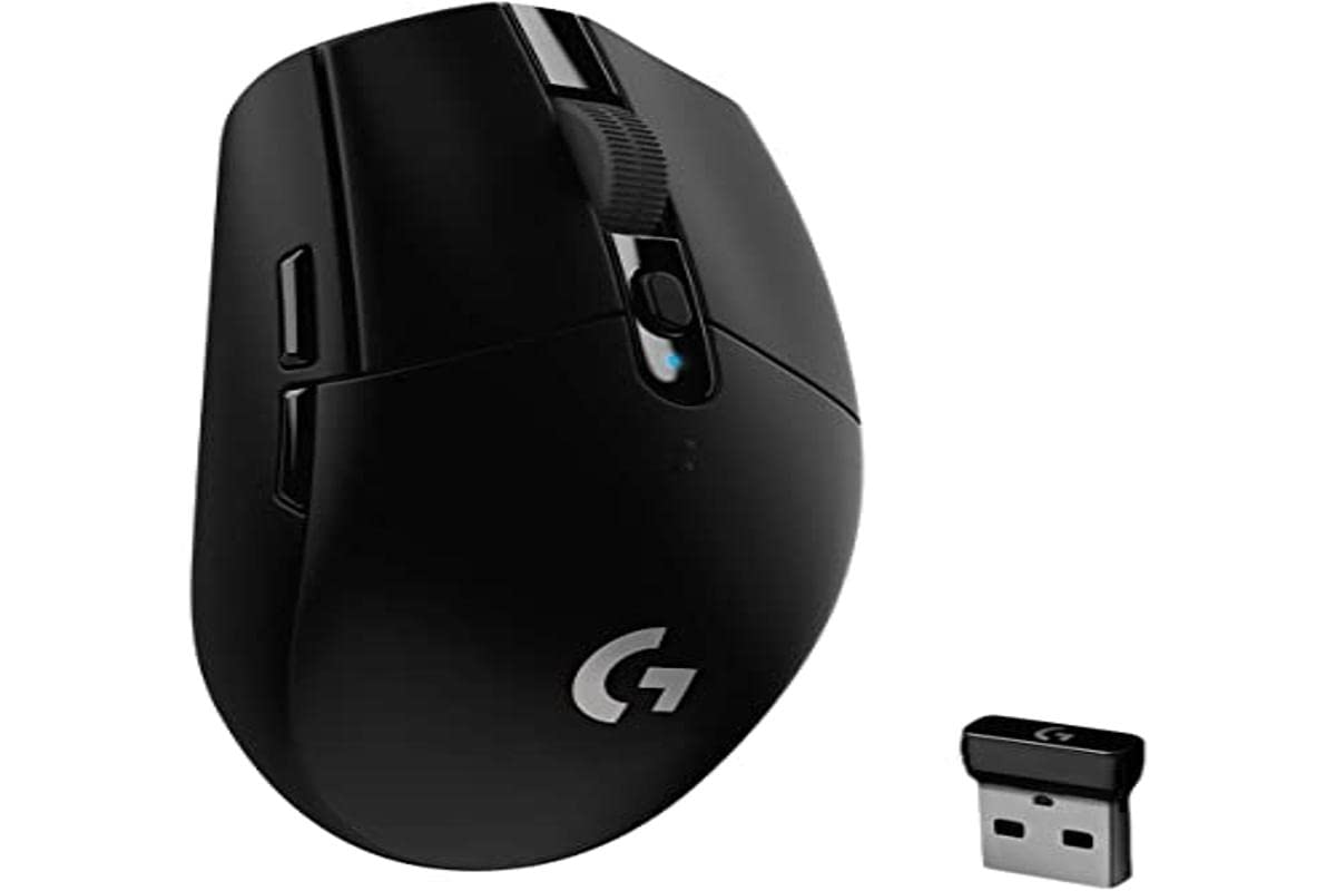 Logitech G305 Lightspeed Wireless Gaming Mouse, Hero Sensor, 12,000 DPI, Lightweight, 6 Programmable Buttons, 250h Battery Life, On-Board Memory, PC/Mac - Black (German Packaging)