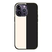 CASETiFY Impact iPhone 14 Pro Max Case [4X Military Grade Drop Tested / 8.2ft Drop Protection/Compatible with Magsafe] - White/Black Colorblock - Glossy Black