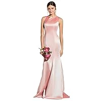 Women's Sleeveless Satin Mermaid Prom Dress Floor Length Evening Dress