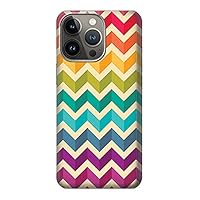 R2362 Rainbow Colorful Shavron Zig Zag Pattern Case Cover for iPhone 14 Pro Max