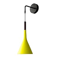 Wall Lamp Aluminum Art Bedside Wall Lamp Bedroom Wall Light Sconce for Kitchen Restaurant Modern Wall Lamp Nordic Sconces Lamp (Color : Yellow, Size : No Light Bulb)