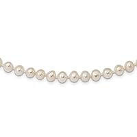 925 Sterling Silver White Freshwater Cultured Pearl Necklace Jewelry for Women in Silver Choice of Lengths 16 18 20 24 and Variety of mm Options