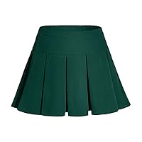 Girls Pleated Skirt Girls Uniform Skirt Skort Adjustable Waist Kids Skater Dance Skirt 6-12 Years