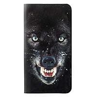 RW2823 Black Wolf Blue Eyes Face PU Leather Flip Case Cover for iPhone 11 Pro