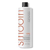Brazilian Smoothing Keratin Hair Treatment, Blowout Straightening System for Dry and Damaged Hair - Forte, Sulfate Free - Eliminates Curls and Frizz, Medium to Coarse Hair (16 Oz)