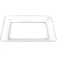 Clear Plastic Rectangular Serving Tray - Pack Of 1 - Elegant Design, Perfect For Weddings, Birthday Parties, Hosting, Entertaining, Special Events, Everyday Use, & More