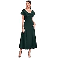 Dresses for Women - Solid Fold Pleated Detail A-line Dress