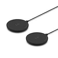 Quick Charge Wireless Charging Pad - 10W Qi-Certified Charger Pad for iPhone, Samsung Galaxy, Apple Airpods Pro & More - Charge While Listening to Music & Streaming Videos - 2-Pack Black