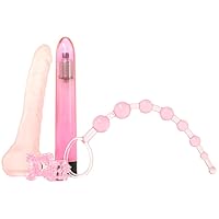 CalExotics Starter Lovers Kit – Adult Sex Toys For Couples - Waterproof Vibrator with Sleeve Anal Beads & Enhancement Ring Set – Multi Speed Personal Massager